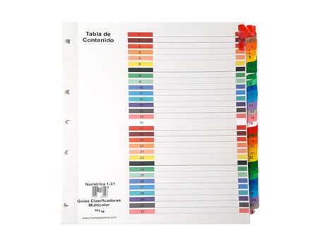 GUIA CLASIFICADORA 105 1-31 NUMERICA