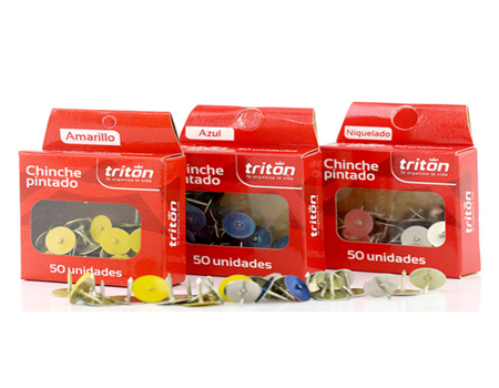 CHINCHES METALICOS TRITON AZUL X50 UNDS